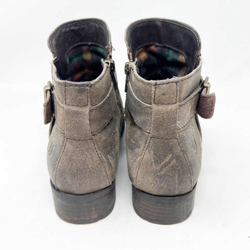 BORN Brown Suede Side Zip Boots with Buckle Women's Size 7.5 - Picture 7 of 8